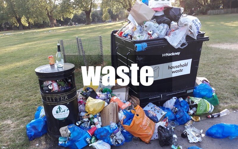 Waste什么意思？和garbage,rubbish,litter,debris,junk的区别